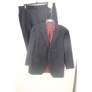 PAUL BETENLY NAVY GRAY STRIPE THOMAS 44R SUIT COAT & MATCHIN PANT 38R INSEAM 27"